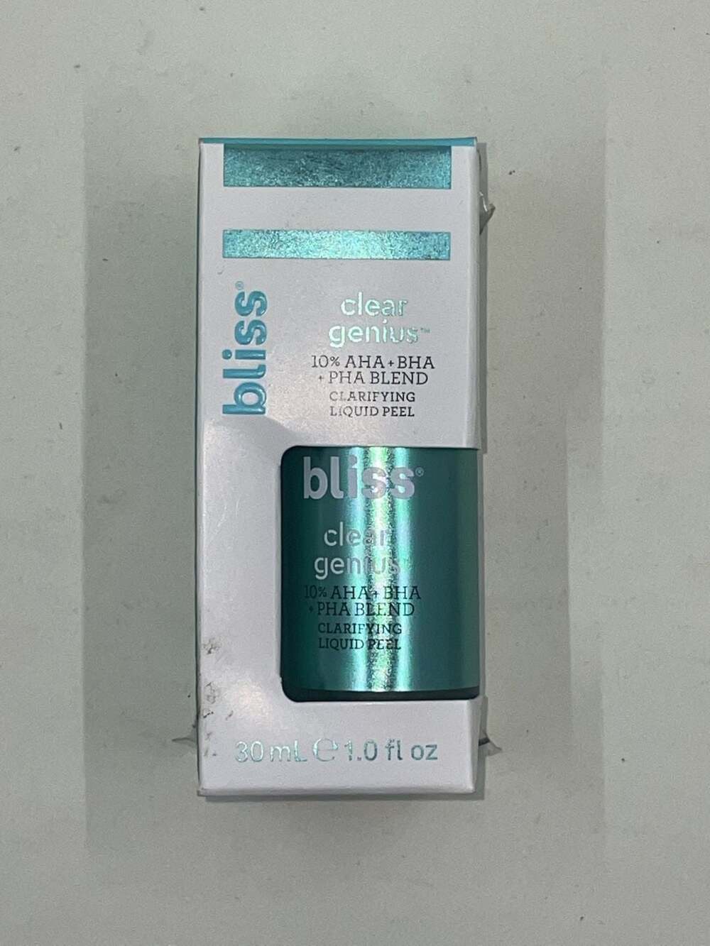 Bliss Clear Genius 10% AHA + BHA + PHA Blend Clarifying Liquid Peel 1.0 fl oz
